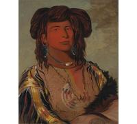 YIMACBJXX Famous Painting Pictures Paintings Artwork For Walls One Horn Head Chief of the Miniconjou Tribe by George Catlin Vintage Wall Art for Home Decor 60x90cm