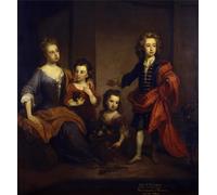 YIMACBJXX Famous Painting Pictures Paintings Artwork For Walls Portrait of Richard Boyle Rd Earl of Burlington with His Three Sisters by Godfrey Kneller Vintage Wall Art for Home Decor 60x90cm