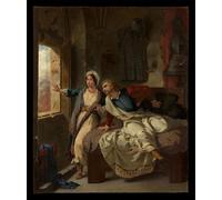 YIMACBJXX Famous Painting Pictures Paintings Artwork For Walls Rebecca and the Wounded Ivanhoe by Eugene Delacroix Vintage Wall Art for Home Decor 60x90cm