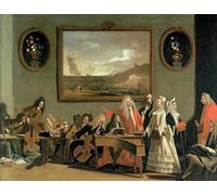 YIMACBJXX Famous Painting Pictures Paintings Artwork For Walls Rehearsal of an Opera Said to Be Pyrrhus by Marco Ricci Vintage Wall Art for Home Decor 60x90cm