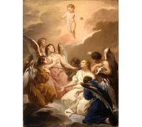 YIMACBJXX Famous Painting Pictures Paintings Artwork For Walls Seven Angels Adoring the Christ Child by Pierre Subleyras Vintage Wall Art for Home Decor 60x90cm