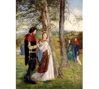 YIMACBJXX Famous Painting Pictures Paintings Artwork For Walls Sir Lancelot and Queen Guinevere by Archer Vintage Wall Art for Home Decor 60x90cm