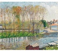 YIMACBJXX Famous Painting Pictures Paintings Artwork For Walls the Border of the Loing in Moret by Camille Pissarro Vintage Wall Art for Home Decor 60x90cm