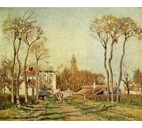 YIMACBJXX Famous Painting Pictures Paintings Artwork For Walls the Entrance to a Village by Camille Jacob Pissarro Vintage Wall Art for Home Decor 60x90cm