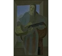 YIMACBJXX Famous Painting Pictures Paintings Artwork For Walls the Guitar Player by Juan Gris Vintage Wall Art for Home Decor 60x90cm