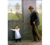 YIMACBJXX Famous Painting Pictures Paintings Artwork For Walls the Last and the First Steps by Emilio Longoni Vintage Wall Art for Home Decor 60x90cm