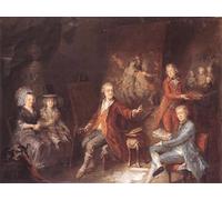 YIMACBJXX Famous Painting Pictures Paintings Artwork For Walls the Painter and His Family by Johann Schmidt Vintage Wall Art for Home Decor 60x90cm