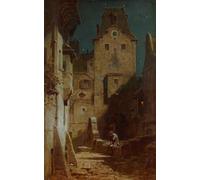 YIMACBJXX Famous Painting Pictures Paintings Artwork For Walls The sleepy night watchman by Carl Spitzweg Vintage Wall Art for Home Decor 60x90cm