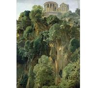 YIMACBJXX Famous Painting Pictures Paintings Artwork For Walls the Temple of Vesta and the Sibyls At Tivoli by Friedrich Nerly Vintage Wall Art for Home Decor 60x90cm