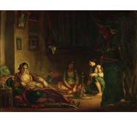 YIMACBJXX Famous Painting Pictures Paintings Artwork For Walls the Women of Algiers in Their Harem by Ferdinandeugene Delacroix Vintage Wall Art for Home Decor 60x90cm