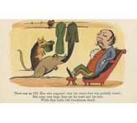 YIMACBJXX Famous Painting Pictures Paintings Artwork For Walls There Was an Old Man Who Supposed That the Street Door Was Partially Closed by Edward Leaars Vintage Wall Art for Home Decor 60x90cm
