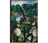 YIMACBJXX Famous Painting Pictures Paintings Artwork For Walls View of the Tiergarten with White Balls Park Picture by Max Beckmann Vintage Wall Art for Home Decor 60x90cm