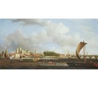 YIMACBJXX Famous Painting Pictures Paintings Artwork For Walls Westminster From Lambeth with the Ceremonial Barge of the Ironmongers Company by Famous Painter Vintage Wall Art for Home Decor 60x90cm