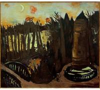 YIMACBJXX Famous Painting Pictures Paintings Artwork For Walls Zoo At Night with Red Sky by Max Beckmann Vintage Wall Art for Home Decor 60x90cm