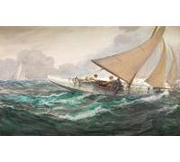 YIMACBJXX Famous Painting Poster Artworks Posters And Prints a Haul on the Mainsheet by Charles Napier Hemy Canvas Artwork Print for Home Decor 60x90cm