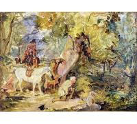 YIMACBJXX Famous Painting Poster Artworks Posters And Prints a Sketch for Foresters Stalking Deer by John Frederick Lewis Canvas Artwork Print for Home Decor 60x90cm