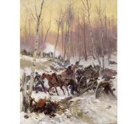 YIMACBJXX Famous Painting Poster Artworks Posters And Prints Artillery Combat in a Wood During the Siege of Paris by Jean Baptiste Edouard Detaille Canvas Artwork Print for Home Decor 60x90cm