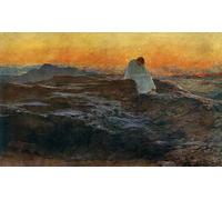 YIMACBJXX Famous Painting Poster Artworks Posters And Prints Christ in the Wilderness by Briton Riviere Canvas Artwork Print for Home Decor 60x90cm