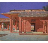 YIMACBJXX Famous Painting Poster Artworks Posters And Prints Courtyard of the Harem in the Fatehpur Sikri Imperial by Vasili Vasilievich Vereshchagin Canvas Artwork Print for Home Decor 60x90cm