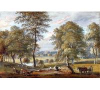 YIMACBJXX Famous Painting Poster Artworks Posters And Prints Foresters in Windsor Great Park by Paul Sandby Canvas Artwork Print for Home Decor 60x90cm
