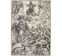 YIMACBJXX Famous Painting Poster Artworks Posters And Prints Revelation of Stjohn the Woman Clothed with the Sun by Albrecht Dürer Canvas Artwork Print for Home Decor 60x90cm