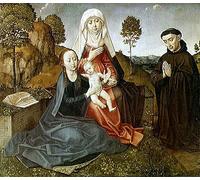YIMACBJXX Famous Painting Poster Artworks Posters And Prints Saint Anne the Virgin and the Infant Jesus with a Franciscan Donor by Van Der Goes Canvas Artwork Print for Home Decor 60x90cm