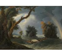 YIMACBJXX Famous Painting Poster Artworks Posters And Prints Storm on the Ganges with Mrs Hastings Near the Col-gon Rocks by William Hodges Canvas Artwork Print for Home Decor 60x90cm