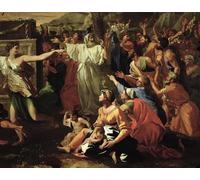 YIMACBJXX Famous Painting Poster Artworks Posters And Prints the Adoration of the Golden Calf Before by Nicolas Poussin Canvas Artwork Print for Home Decor 60x90cm