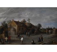 YIMACBJXX Famous Painting Poster Artworks Posters And Prints the Archers by David Teniers the Younger Canvas Artwork Print for Home Decor 60x90cm