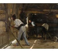 YIMACBJXX Famous Painting Poster Artworks Posters And Prints the Defence of the Hut by Antonio Fillol Granell Canvas Artwork Print for Home Decor 60x90cm