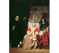 YIMACBJXX Famous Painting Poster Artworks Posters And Prints the Patient and the Doctor by Gabriel Metsu Canvas Artwork Print for Home Decor 60x90cm