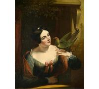 YIMACBJXX Famous Painting Poster Artworks Posters And Prints the Pet Bird by Daniel Maclise Canvas Artwork Print for Home Decor 60x90cm