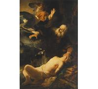 YIMACBJXX Famous Painting Poster Artworks Posters And Prints the Sacrifice of Abraham by Rembrandt Canvas Artwork Print for Home Decor 60x90cm