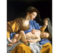 YIMACBJXX Famous Painting Poster Artworks Posters And Prints the Virgin with the Sleeping Christ Child by Orazio Gentileschi Canvas Artwork Print for Home Decor 60x90cm
