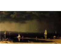 YIMACBJXX Famous Painting Poster Artworks Posters And Prints Thunder Storm on Narragansett Bay by Johnson Heade Canvas Artwork Print for Home Decor 60x90cm