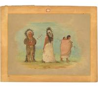 YIMACBJXX Famous Painting Poster Artworks Posters And Prints Two Ottoe Chiefs and a Woman by George Catlin Canvas Artwork Print for Home Decor 60x90cm