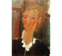 YIMACBJXX Famous Painting Poster Artworks Posters And Prints Young Woman with White Collar by Amedeo Modigliani Canvas Artwork Print for Home Decor 60x90cm