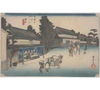 YIMACBJXX Famous Painting Wall Art Decor Canvas Picture Wall Arimatsu Shibori by Utagawa Hiroshige Graffiti Art Pictures for Home Decor 60x90cm