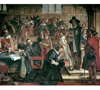 YIMACBJXX Famous Painting Wall Art Decor Canvas Picture Wall Attempted Arrest of Members of the House by Charles West Cope Graffiti Art Pictures for Home Decor 60x90cm