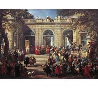 YIMACBJXX Famous Painting Wall Art Decor Canvas Picture Wall Charles Iii of Bourbon on Visit to Benedict Xiv in the Coffee House of the Quirinal by Paolo Pannini for Home Decor 60x90cm