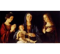 YIMACBJXX Famous Painting Wall Art Decor Canvas Picture Wall Child Between St. Catherine and St. Mary Magdalen by Famous Artist Graffiti Art Pictures for Home Decor 60x90cm