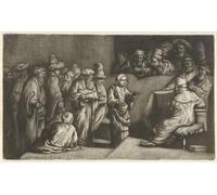 YIMACBJXX Famous Painting Wall Art Decor Canvas Picture Wall Christ disputing with the doctors: A sketch by Rembrandt van Rijn Graffiti Art Pictures for Home Decor 60x90cm