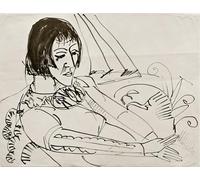 YIMACBJXX Famous Painting Wall Art Decor Canvas Picture Wall E.l.kirchner Sitzende by Ernst Ludwig Kirchner Graffiti Art Pictures for Home Decor 60x90cm