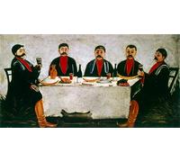 YIMACBJXX Famous Painting Wall Art Decor Canvas Picture Wall Feast of the Four Princes by Niko Pirosmani Graffiti Art Pictures for Home Decor 60x90cm