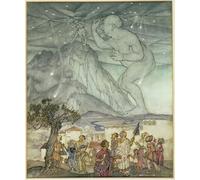 YIMACBJXX Famous Painting Wall Art Decor Canvas Picture Wall Hercules Supporting the Sky in Place of Atlas by Arthur Rackham Graffiti Art Pictures for Home Decor 60x90cm