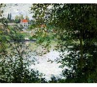 YIMACBJXX Famous Painting Wall Art Decor Canvas Picture Wall Ile De Lajatte Through the Trees by Claude Monet Graffiti Art Pictures for Home Decor 60x90cm