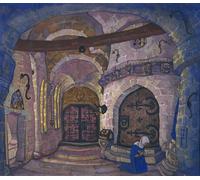 YIMACBJXX Famous Painting Wall Art Decor Canvas Picture Wall in the Monastery Stage Design for the Opera Sister Beatrice by Nikolai Konstantinowitsch Roerich for Home Decor 60x90cm