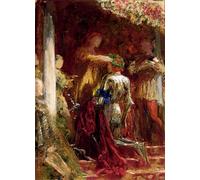 YIMACBJXX Famous Painting Wall Art Decor Canvas Picture Wall Knight Being Crowned with a Laurel Wreath by Frank Dicksee Graffiti Art Pictures for Home Decor 60x90cm