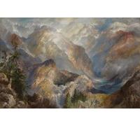 YIMACBJXX Famous Painting Wall Art Decor Canvas Picture Wall Morning in the Sierras by Moran Graffiti Art Pictures for Home Decor 60x90cm
