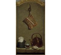 YIMACBJXX Famous Painting Wall Art Decor Canvas Picture Wall Still Life with Quarter of Meat Sugar Bread by Jean Baptiste Oudry Graffiti Art Pictures for Home Decor 60x90cm